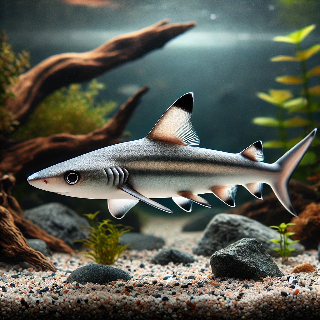 Balantiocheilus melanopterus Ασημένιος καρχαρίας