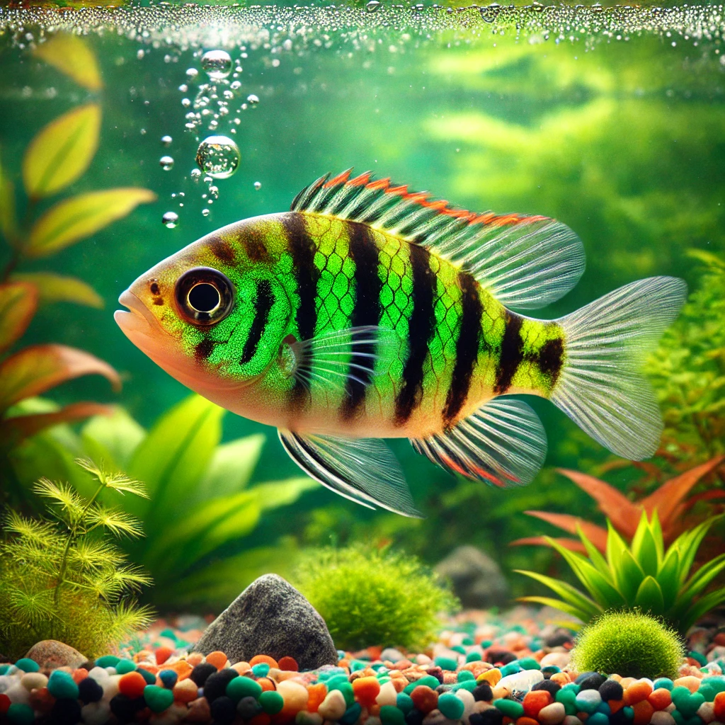 Barbus tetrazona vert Πράσινη Σουμάτρα