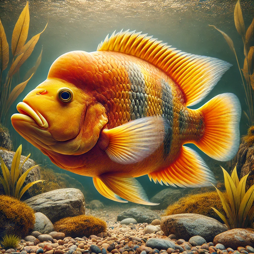 Cichlasoma citrinellum ΚΟΚΚΙΝΟΣ ΔΙΑΒΟΛΟΣ