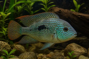 Aequidens rivulatus Λευκή λωρίδα acara