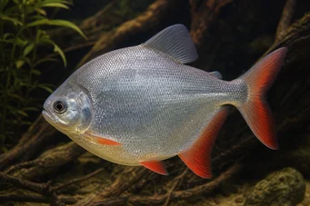 Myleus rubripinnis luna Metynnis-Lune με το Red Hook